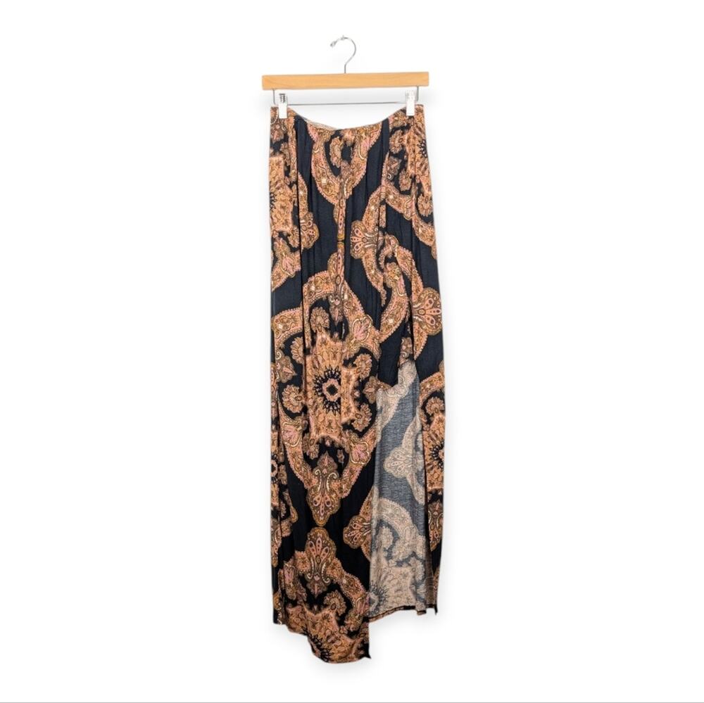 NWT Free People Black Combo Medallion Print Maxi Skort Size XS